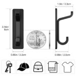 Self Adhesive Hooks, Extra Sticky and Strong, Hanging up to 6KG, Heavy Duty Stick on, No-Nail Hook for Back of Door, Black, 4 Pack - Image 7
