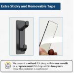 Self Adhesive Hooks, Extra Sticky and Strong, Hanging up to 6KG, Heavy Duty Stick on, No-Nail Hook for Back of Door, Black, 4 Pack - Image 5