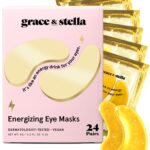 Under Eye Mask - Reduce Dark Circles, Puffy Eyes, Undereye Bags, Wrinkles - Gel Under Eye Patches, Vegan Cruelty-Free Self Care by grace and stella (24 Pairs, Gold)