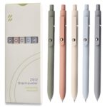 Gel Pens, 0.5mm Japanese Black Ink Fine Point Smooth Writing Pens, High-End Series Retractable Pens for Journaling Note Taking, Cute Office School Supplies Gifts for Women (5 Pcs Morandi)