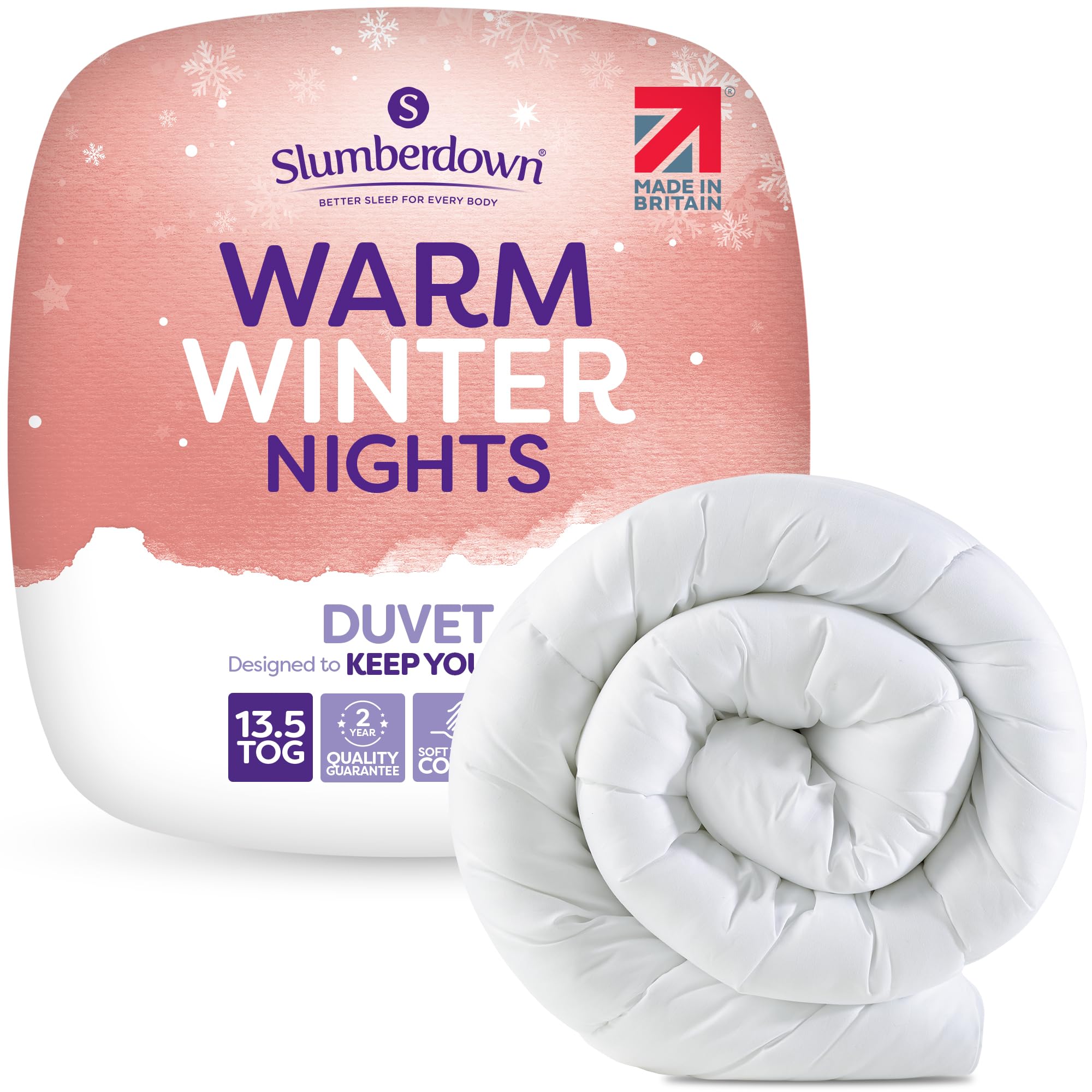 image_1 Slumberdown Warm Winter Nights Double Duvet 13.5 Tog - Thick & Cosy Quilt for Cold Weather | Soft Touch Cover, Non-Allergenic, Machine Washable, UK-Made Bedding (200 x 200cm) - Image 1