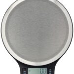 Amazon Basics Digital kitchen scales with LCD display (with batteries), Black and Stainless Steel, BPA free, Weighs up to 11 pounds