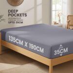 Utopia Bedding Fitted Sheet Double, Grey - Deep Pocket 14 inch (35 cm) - Easy Care - OEKO-TEX Certified - Soft Brushed Microfibre Fabric - Shrinkage and Fade Resistant - Bottom Sheet - Image 2