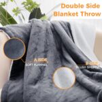 Heated Blanket Electric Throw 160x130CM, 10 Levels &1-9H Timer Auto-Off, Machine Washable, Soft Flannel Sherpa Full Body Warming, Sofa Bed Office Use, Heating Blanket - - Image 2