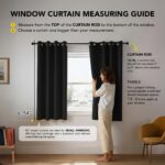 Deconovo Blackout Curtains Bedroom Super Soft Thermal Insulated Eyelet Blackout Curtains for Living Room 46 x 54 Inch Black 2 Panels - Image 2