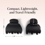 Kitsch Mini Claw Clips for Women - Stylish Small Hair Clips for Kids | Stays In Place Without Pulling or Snagging | Durable Plastic & Sturdy For Everyday Styling - Tortoise & Black, 6 Pcs - Image 2