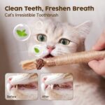 Cat Silvervine Chew Sticks, 3pcs Natural Cat Teeth Nip Cleaning Catnip Toys for Indoor Cats Kitten Teething and Stress - Image 3