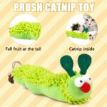 2PCS Catnip Toys for Cats, Caterpillar Design Catnip Toys, Interactive Plush for Cats to Clean Teeth（Green, 23cm） - Image 3