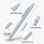 Gel Pens, 0.5mm Japanese Black Ink Fine Point Smooth Writing Pens, High-End Series Retractable Pens for Journaling Note Taking, Cute Office School Supplies Gifts for Women (5 Pcs Morandi) - Image 3