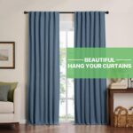 Curtain Poles, Black Curtain Pole for Eyelet Curtains 80 to 122 cm, Small Curtain Rod for Door with Brackets, 16mm Diameter Thin Metal Adjustable Curtain Pole - Image 3