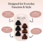 Kitsch Mini Claw Clips for Women - Stylish Small Hair Clips for Kids | Stays In Place Without Pulling or Snagging | Durable Plastic & Sturdy For Everyday Styling - Tortoise & Black, 6 Pcs - Image 3