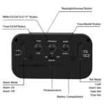 DTL Digital Alarm Clock LED Display with Temperature Big LCD Digit Display Larger LCD Backlit Display Snooze Smart Brightness Sensor for Bedroom Home Office and Travel7. - Image 4