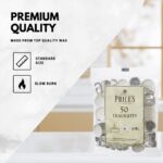 Prices Patent Candles White Tealights Bag, Pack of 50, Wax, l x 3.8cm w x 1.8cm h, Unscented - Image 4
