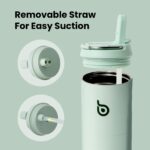 bottlebottle Stainless Steel Water Bottle with Straw and Lid, Sports Insulated Metal Water Bottle with Handle, Light Green, 700ml - Image 5
