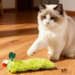 2PCS Catnip Toys for Cats, Caterpillar Design Catnip Toys, Interactive Plush for Cats to Clean Teeth（Green, 23cm） - Image 5