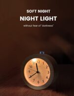 Alarm Clock Bedside, No Ticking Bedside Clock with Snooze and Night Light Function, Analogue Clock Battery Powered for Bedroom, Home, Kitchen, Travel, Natural Wood - Image 5