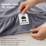 Utopia Bedding Fitted Sheet Double, Grey - Deep Pocket 14 inch (35 cm) - Easy Care - OEKO-TEX Certified - Soft Brushed Microfibre Fabric - Shrinkage and Fade Resistant - Bottom Sheet - Image 5