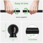 Curtain Poles, Black Curtain Pole for Eyelet Curtains 80 to 122 cm, Small Curtain Rod for Door with Brackets, 16mm Diameter Thin Metal Adjustable Curtain Pole - Image 5