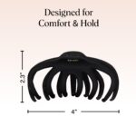 Kitsch Octopus Claw Clips for Women - Cute & Stylish Hair Clips for Everyday Use, Octopus Claw Clip for Thick Hair | Ideal Gifts for Women - Black & Tortoise, 2pcs - Image 5