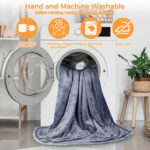 Heated Blanket Electric Throw 160x130CM, 10 Levels &1-9H Timer Auto-Off, Machine Washable, Soft Flannel Sherpa Full Body Warming, Sofa Bed Office Use, Heating Blanket - - Image 6