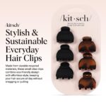Kitsch Mini Claw Clips for Women - Stylish Small Hair Clips for Kids | Stays In Place Without Pulling or Snagging | Durable Plastic & Sturdy For Everyday Styling - Tortoise & Black, 6 Pcs - Image 7
